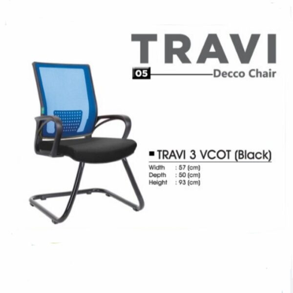 KURSI KANTOR DECCO TRAVI 3 VCOT BLACK