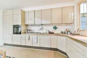 Chic kitchen with beige kitchen set