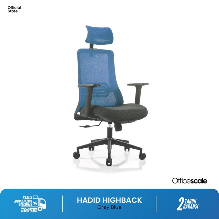 Kursi Officescale HADID HIGHBACK GREY BLUE Kursi Officescale HADID HIGHBACK GREY BLUE