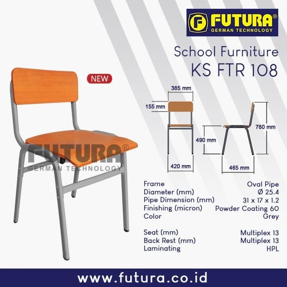 Kursi Sekolah Futura Type KS FTR 108 Cherry