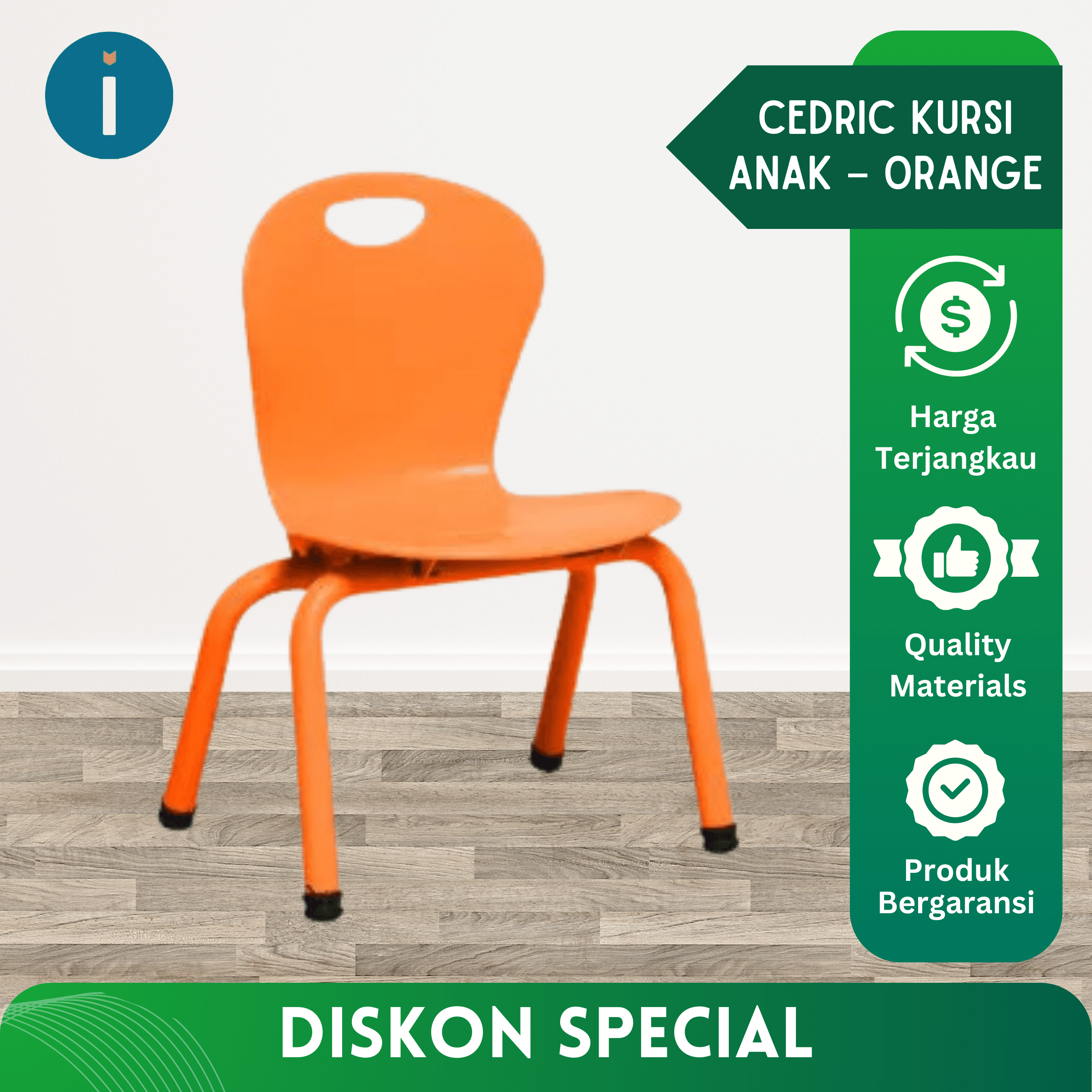Cedric Kursi Anak – Orange