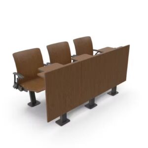Custom Kursi Auditorium Tables Dark Wood