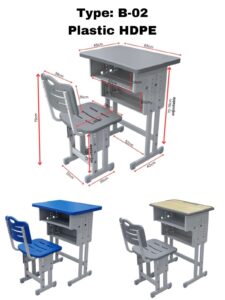 kursi meja sekolah B-02 plastic