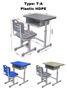 kursi meja sekolah T-A plastic