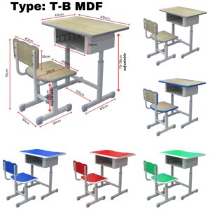 kursi meja sekolah T-B mdf