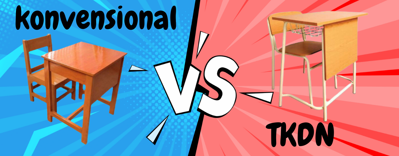 meja sekolah konvensional vs TKDN