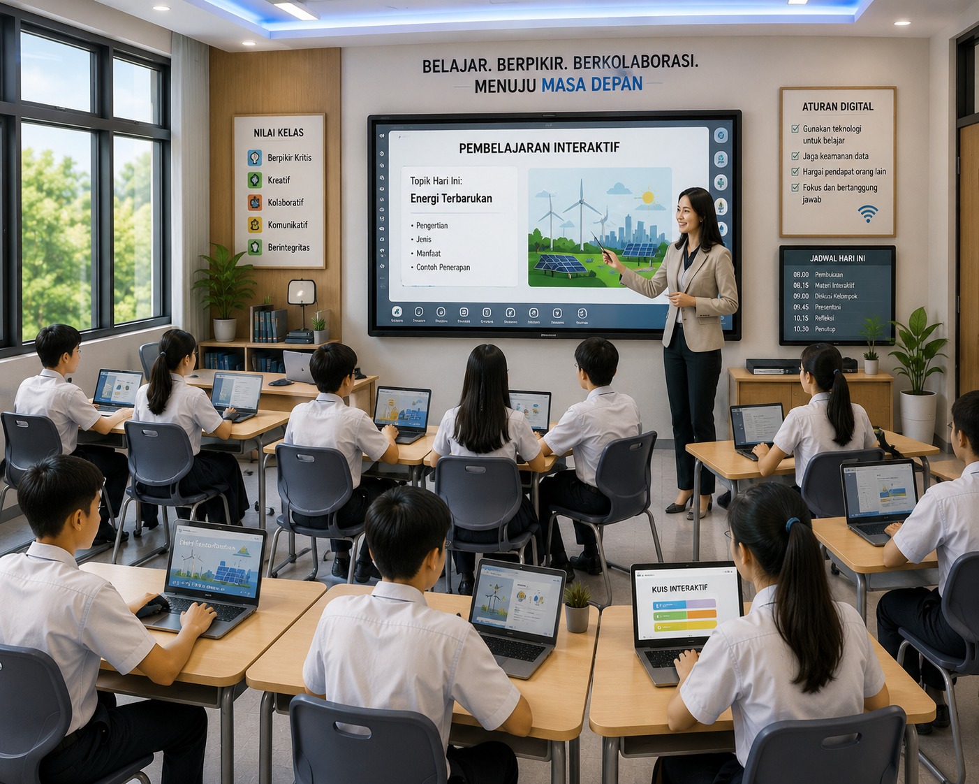 Kelas interaktif dengan teknologi modern