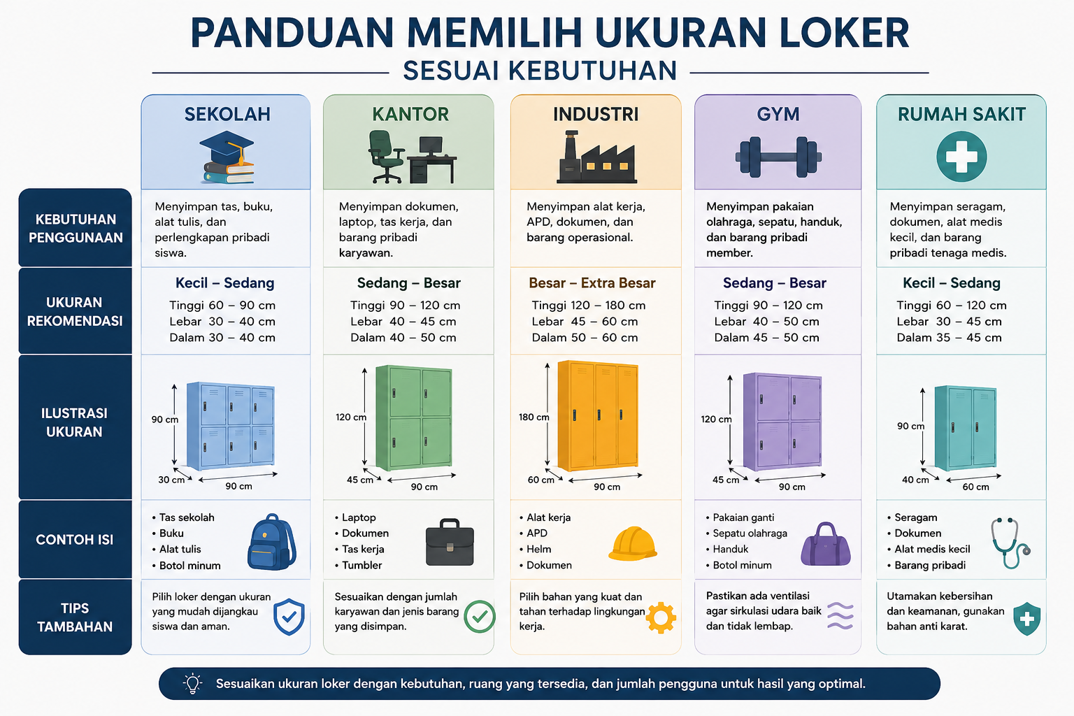 Panduan memilih loker besi multifungsi sesuai kebutuhan pengguna
