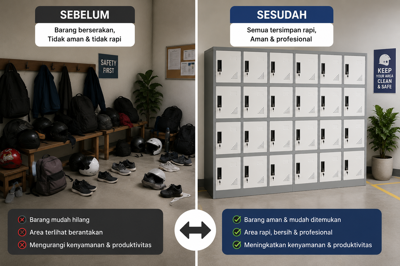 Perbandingan area kerja