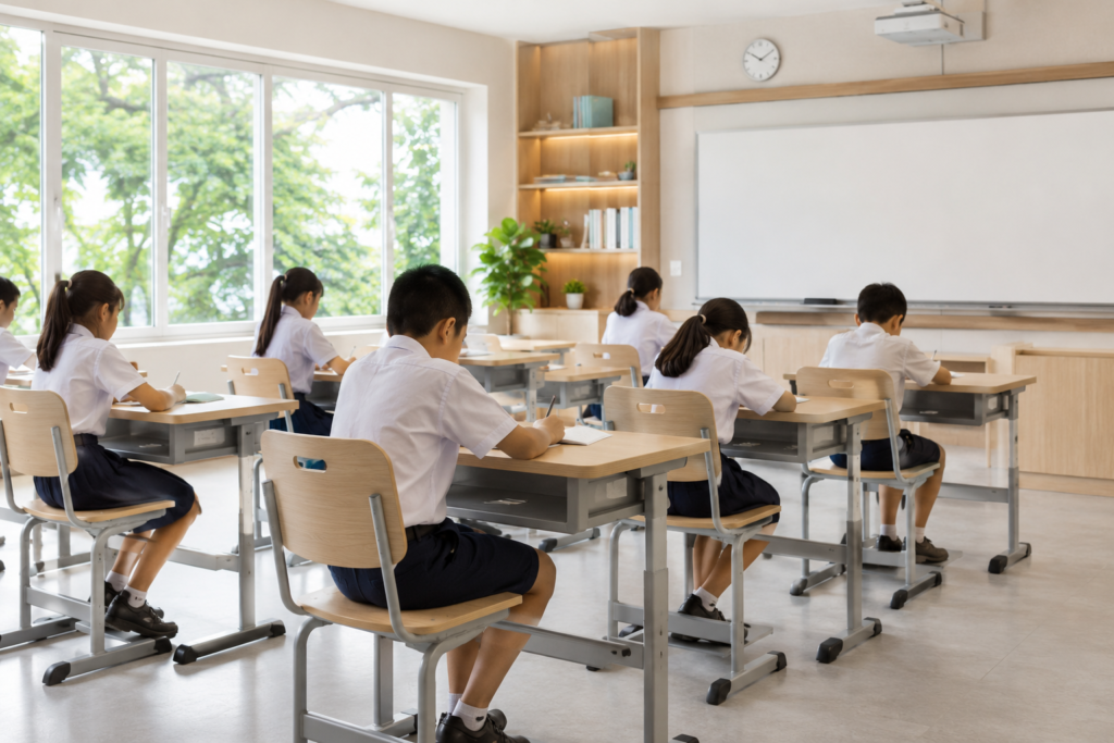 Ruang kelas modern yang tenang