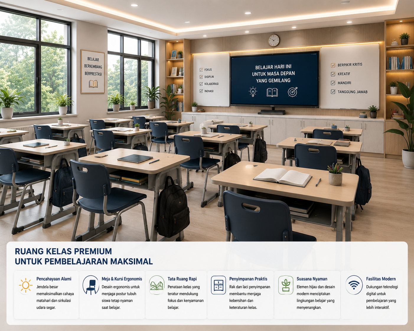 Ruang kelas premium modern dan nyaman